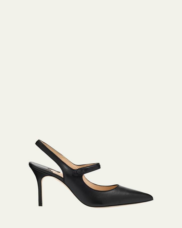 Camparisli Leather Mary Jane Slingback Pumps